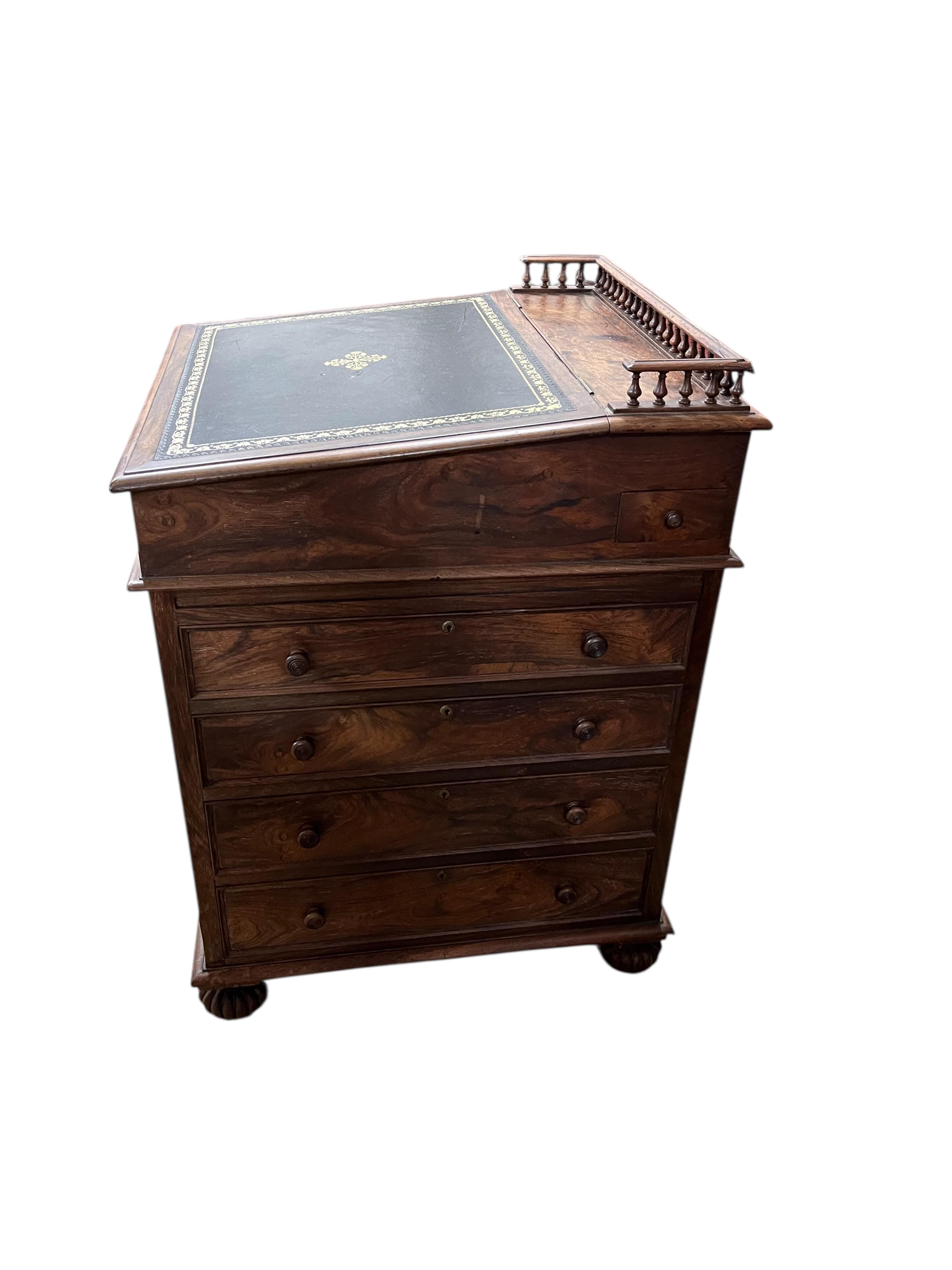 A George IV rosewood Davenport, width 59cm, depth 64cm, height 87cm